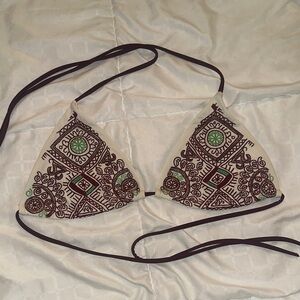 Hand Sewn Maroon Triangle Bikini Top